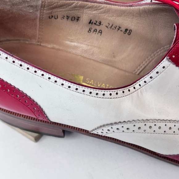 Women’s Salvatore Ferragamo Two-tone Brogue Oxford Shoes Size 8 AA - Picture 6 of 13